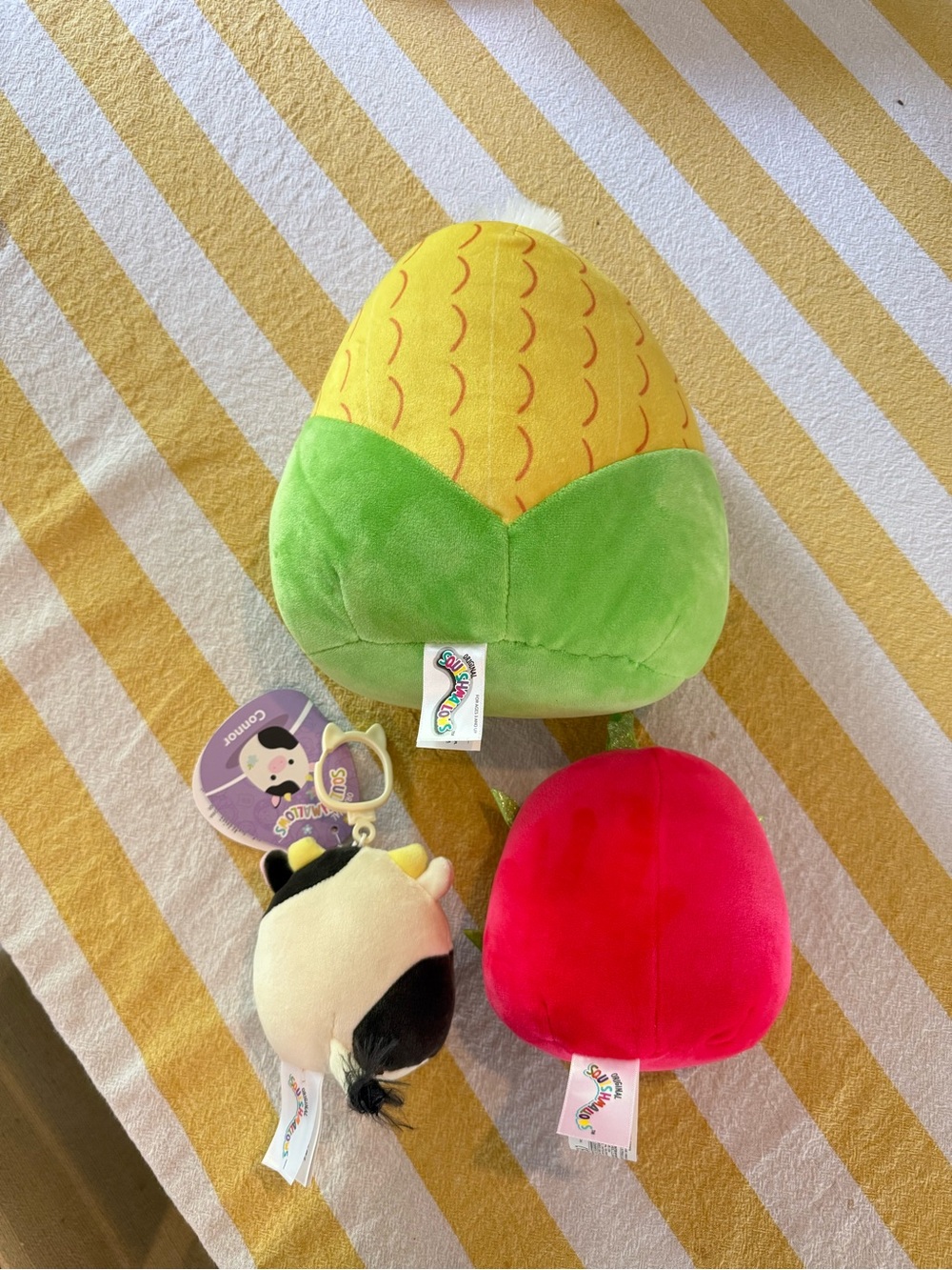 Squishmallow bundle - Corn, Dragonfruit, and Cow keychain NWT - Picture 2 of 3